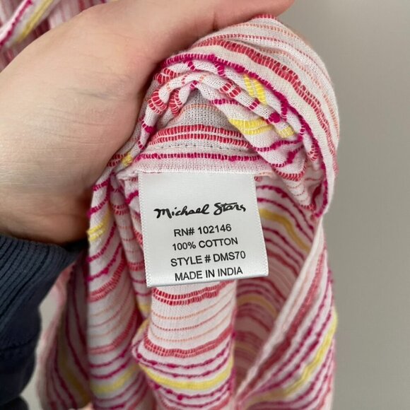 Michael Stars Matilda Cotton Stripe Belted Midi Dress Size Large - Picture 4 of 6